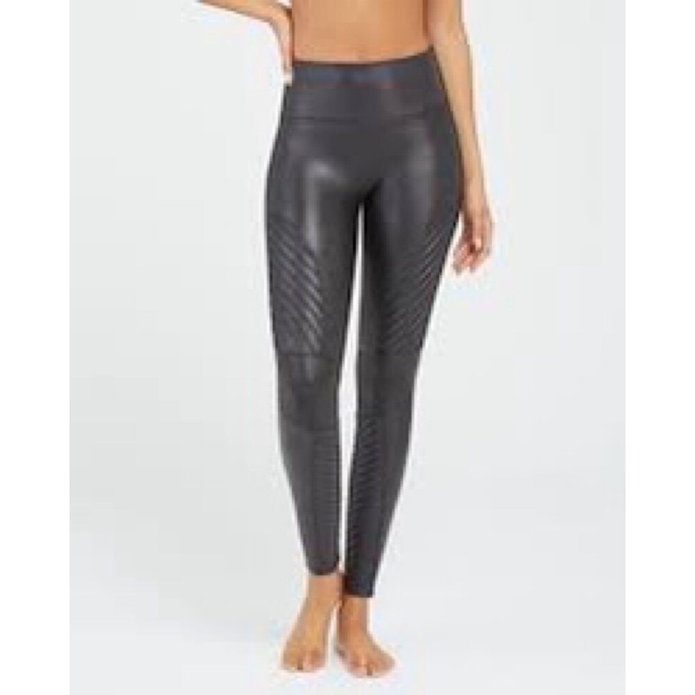 Spanx Faux Leather Moto Leggings  Size M